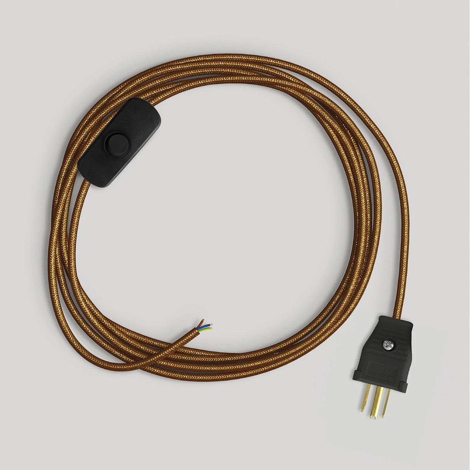 Cordset for lamp with polished and glittered copper cable, 6 ft - Image 4