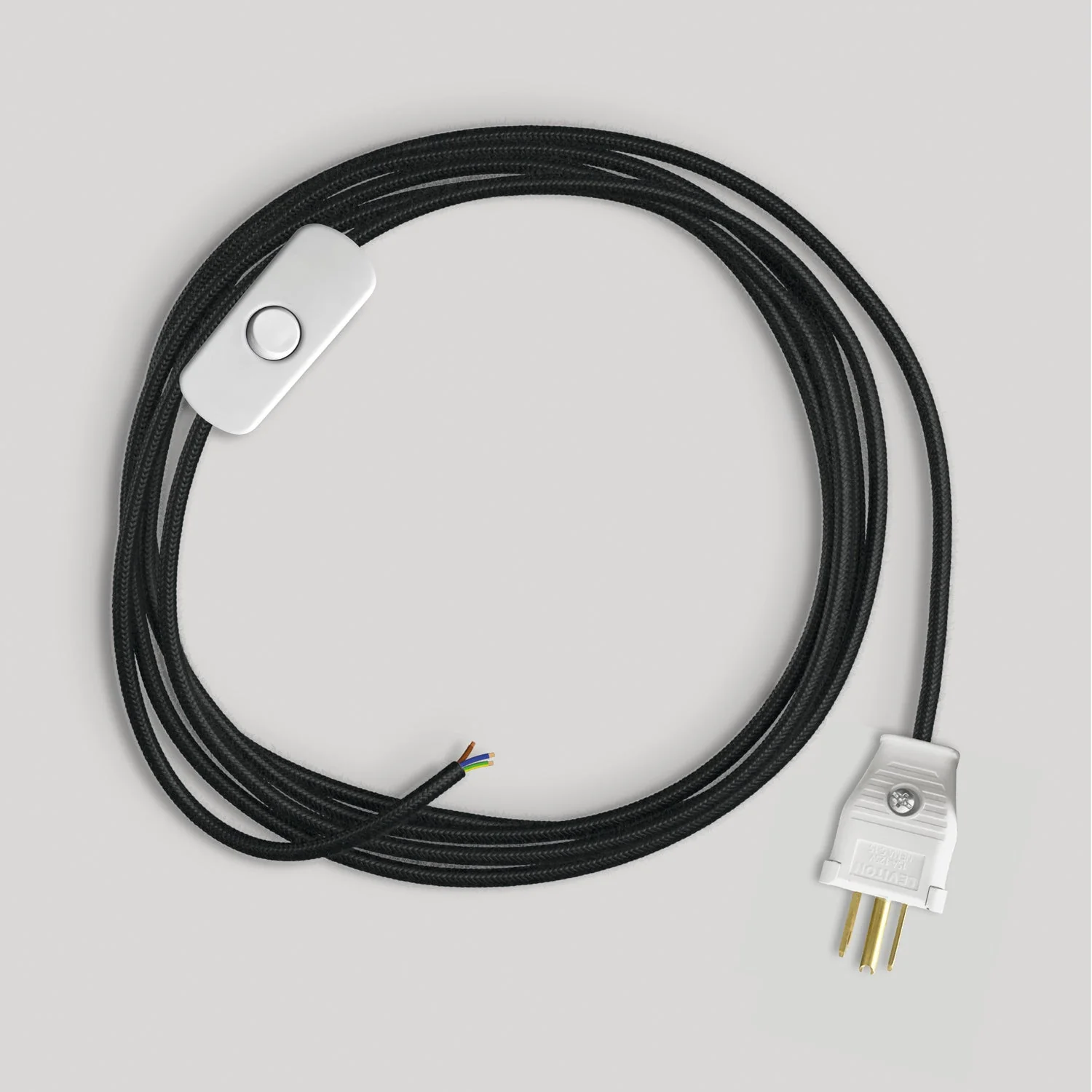 Cord set for lamp with black cable, 6 ft