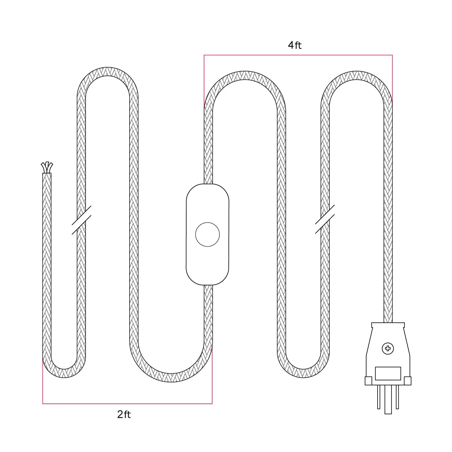 Cord set for lamp with black cable, 6 ft - Image 3