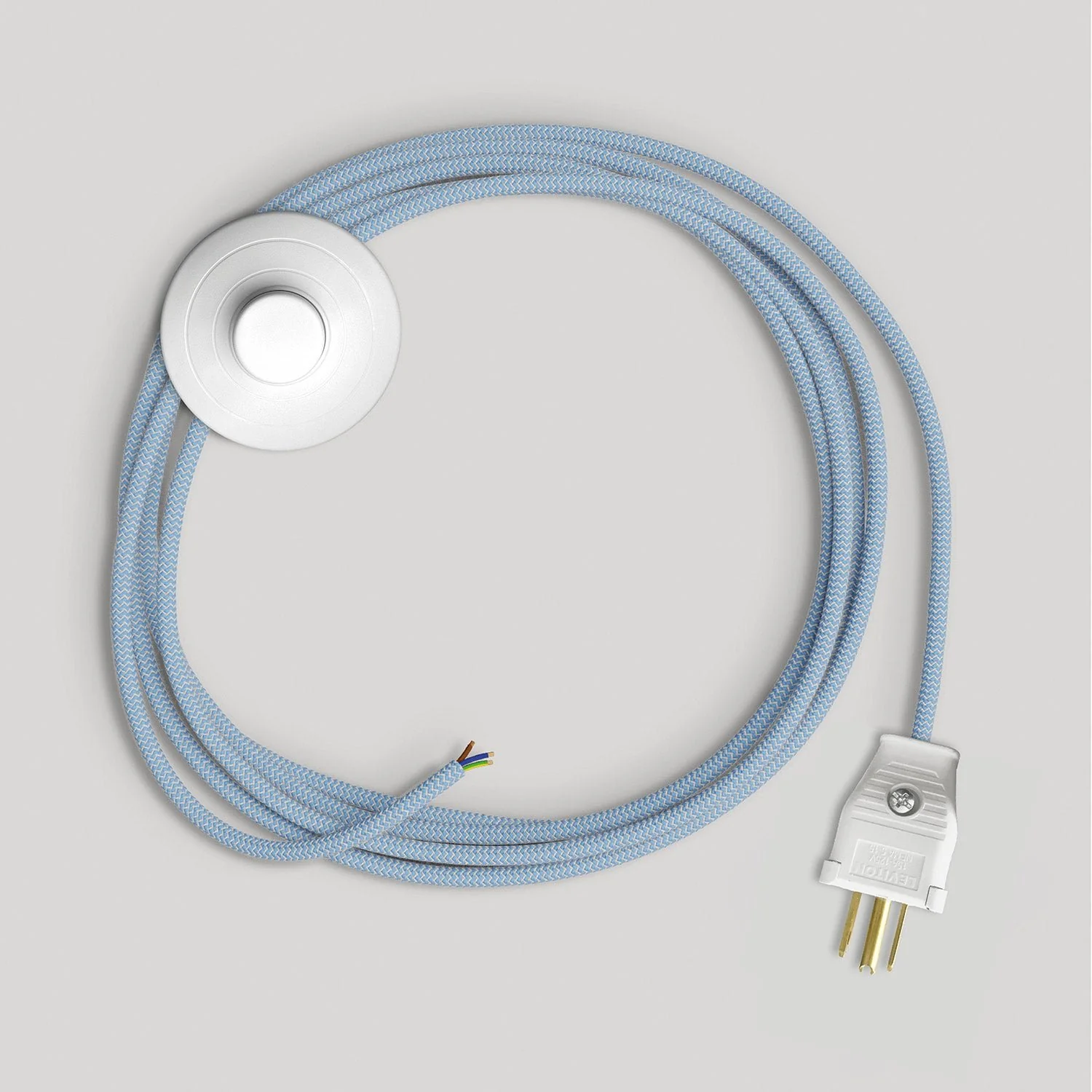 Cord set for lamp with blue Steward cotton cable 10 ft