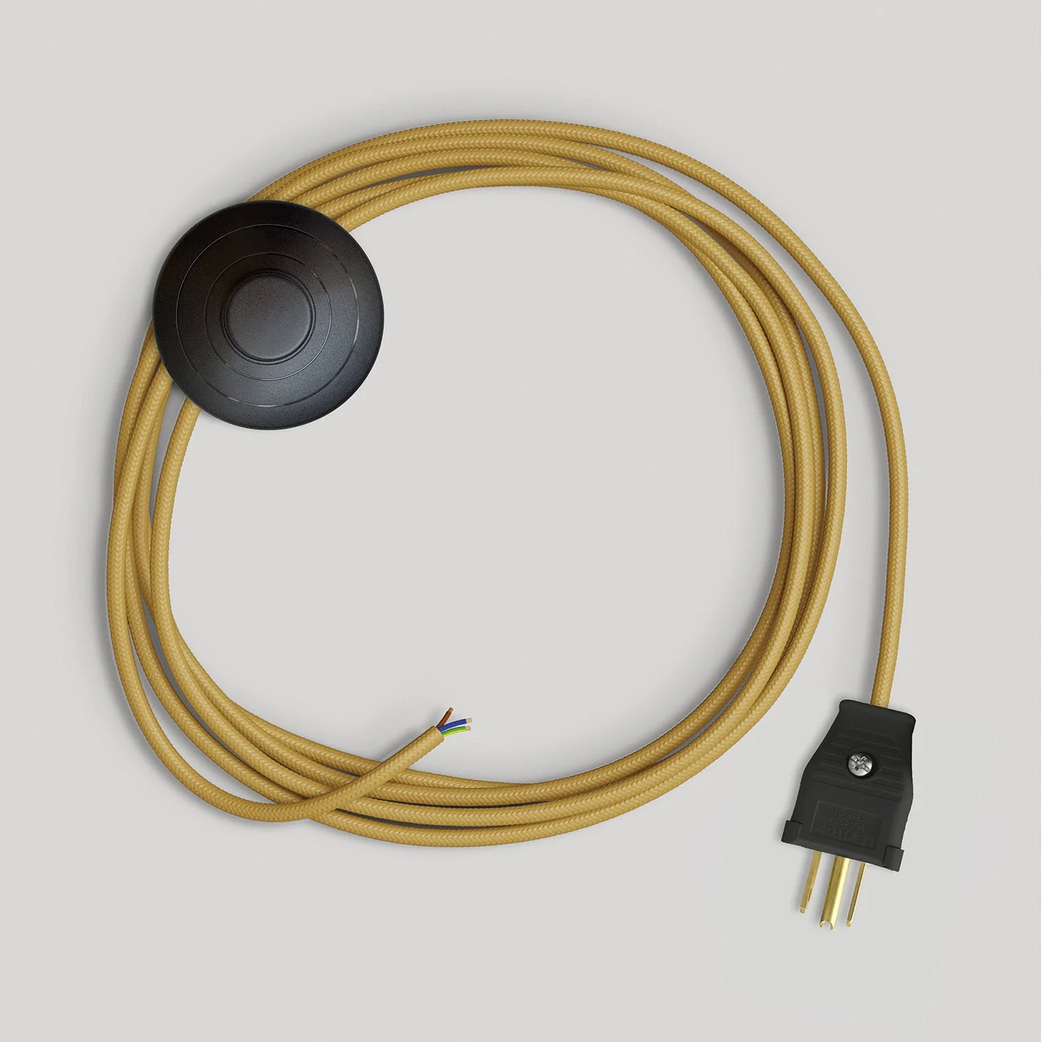 Cord set for lamp with bright mustard cable, 10 ft - Image 4