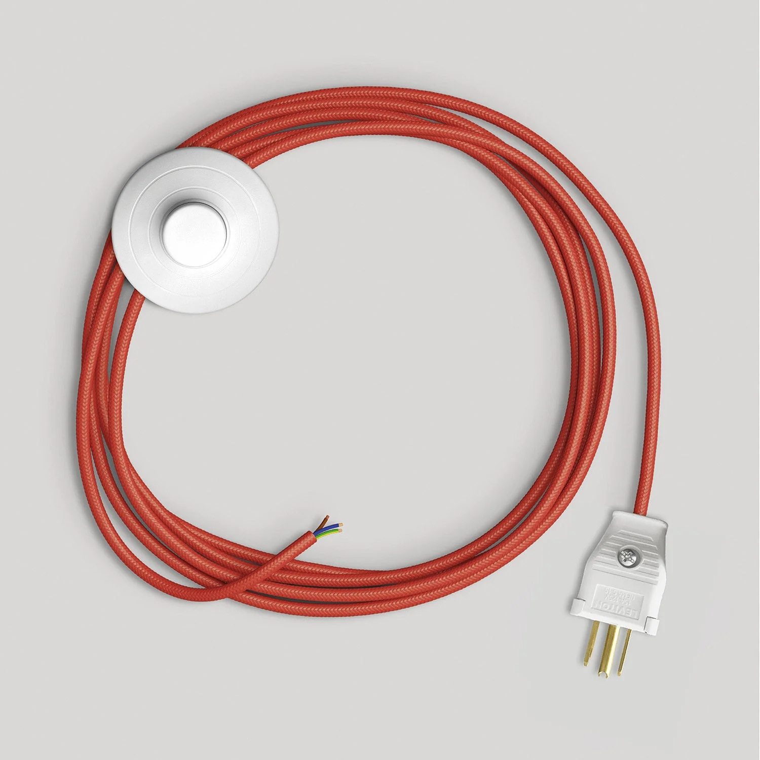 Cordset for lamp with bright red cable 10 ft