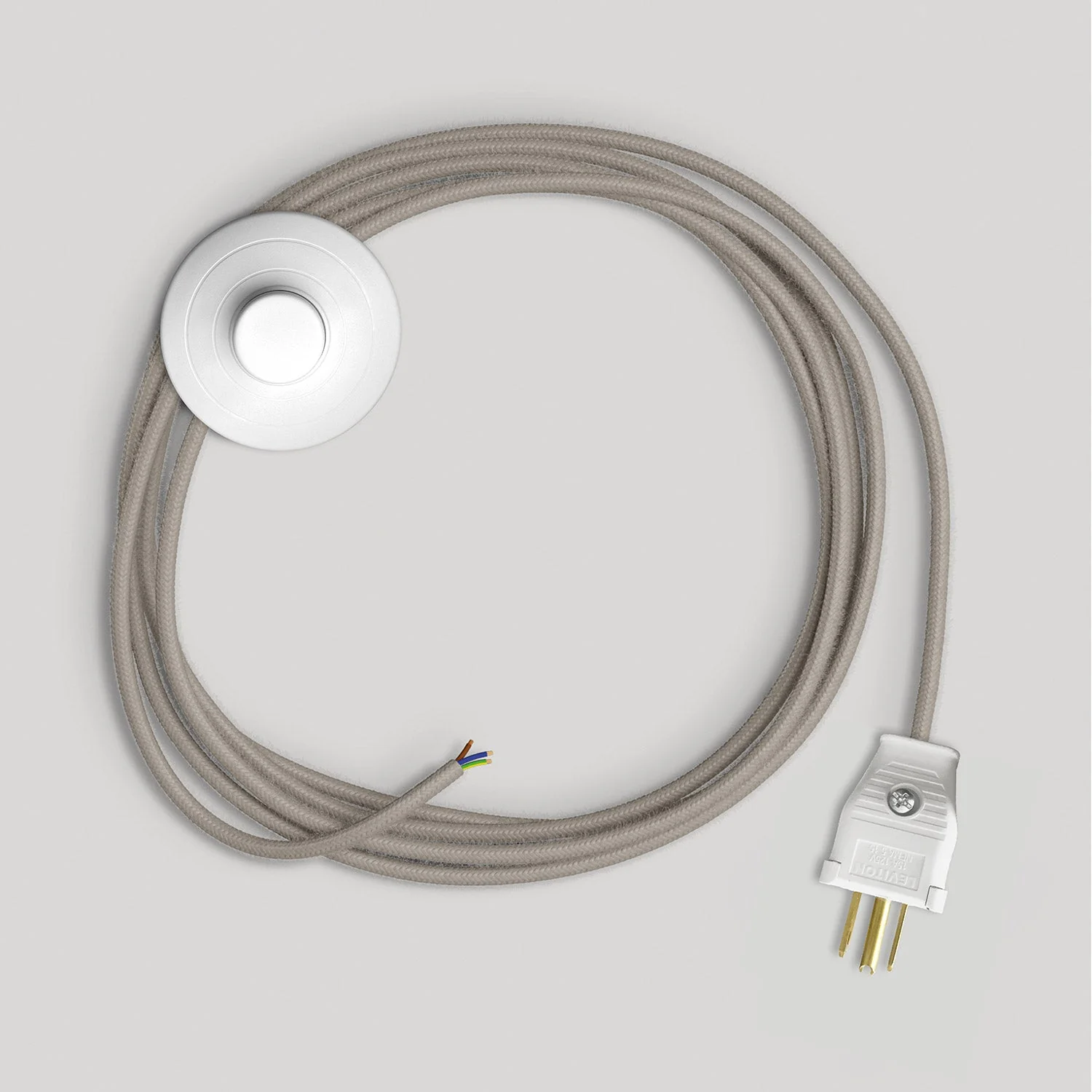 Cord set for lamp with dove-gray cotton cable 10 ft