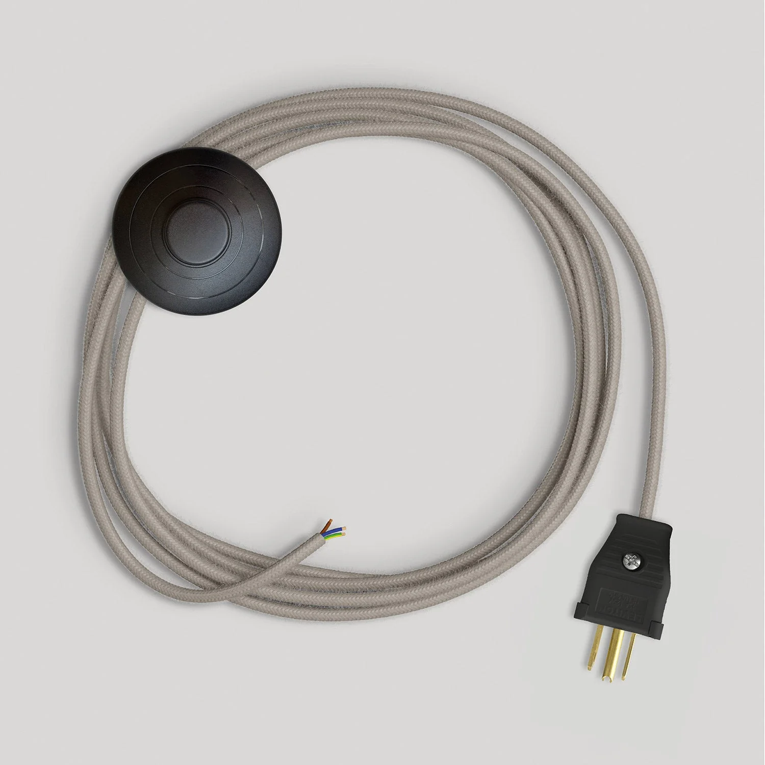 Cord set for lamp with dove-gray cotton cable 10 ft - Image 4