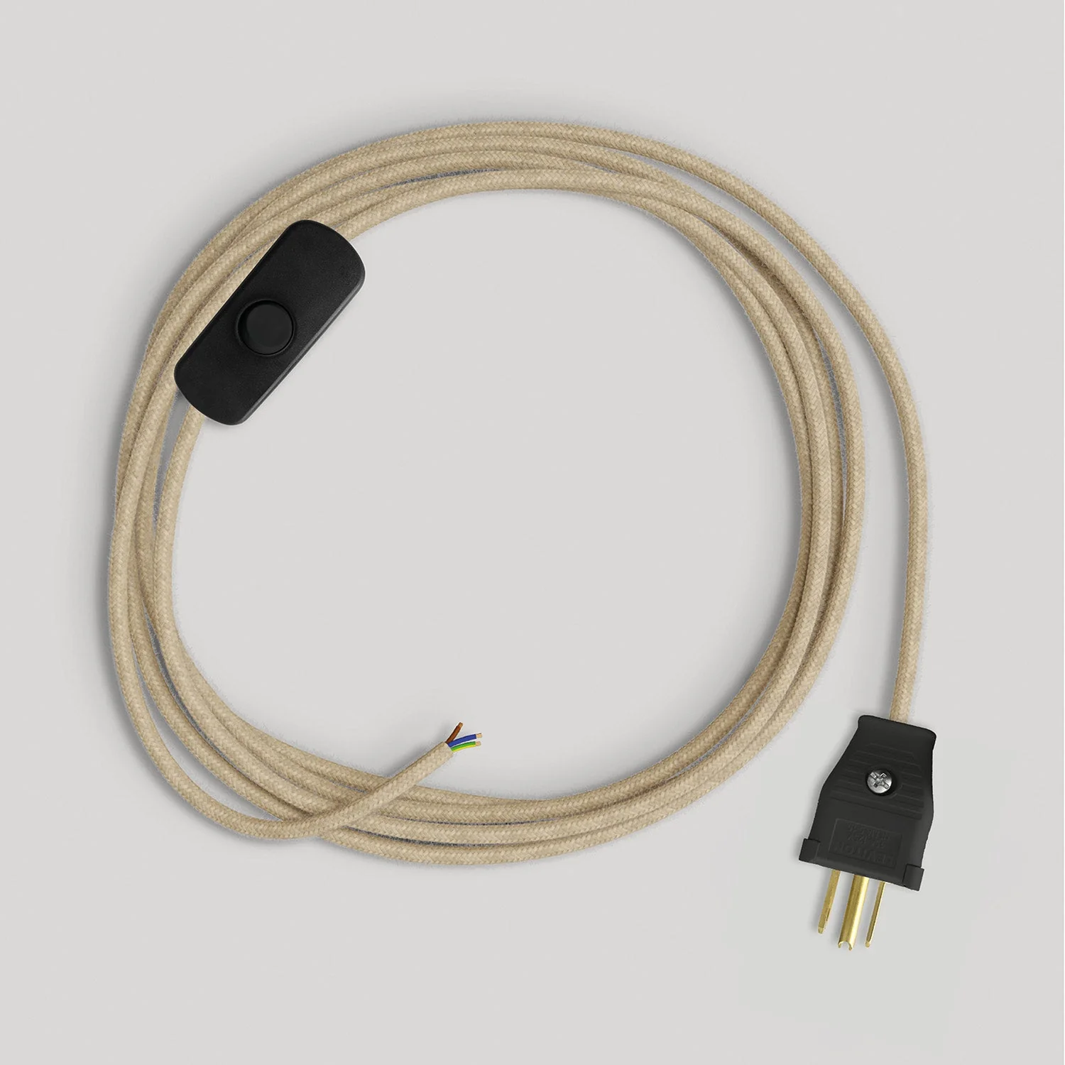 Cord set for lamp with neutral jute cable, 6 ft - Image 4