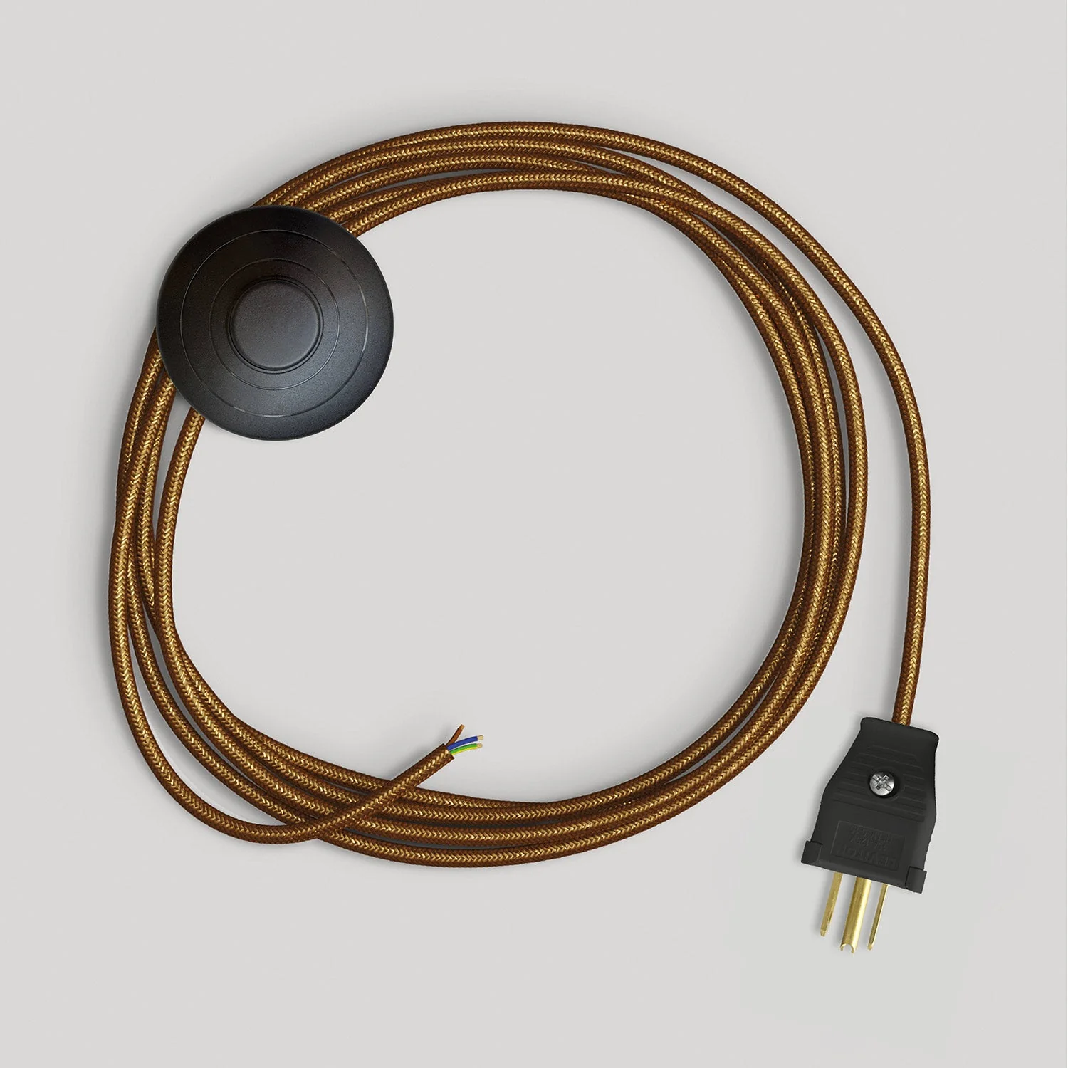 Cord set for lamp with polished and glittered copper cable, 10 ft - Image 4