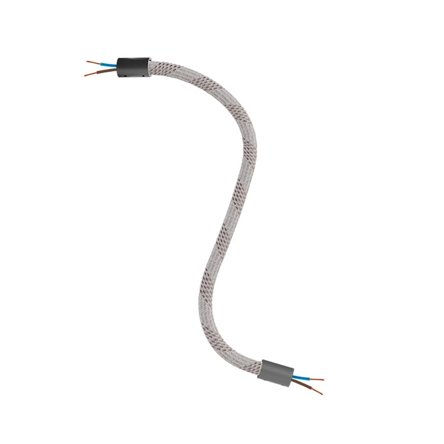 Creative Flex extension flexible tube covered in RM72 Light Mèlange fabric with metal ends - Image 12