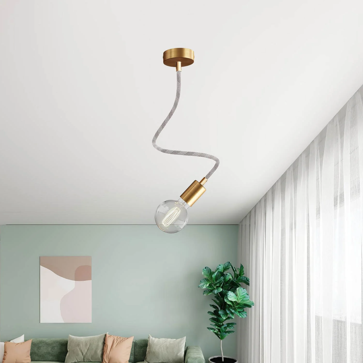 Creative Flex extension flexible tube covered in RM72 Light Mèlange fabric with metal ends - Image 37