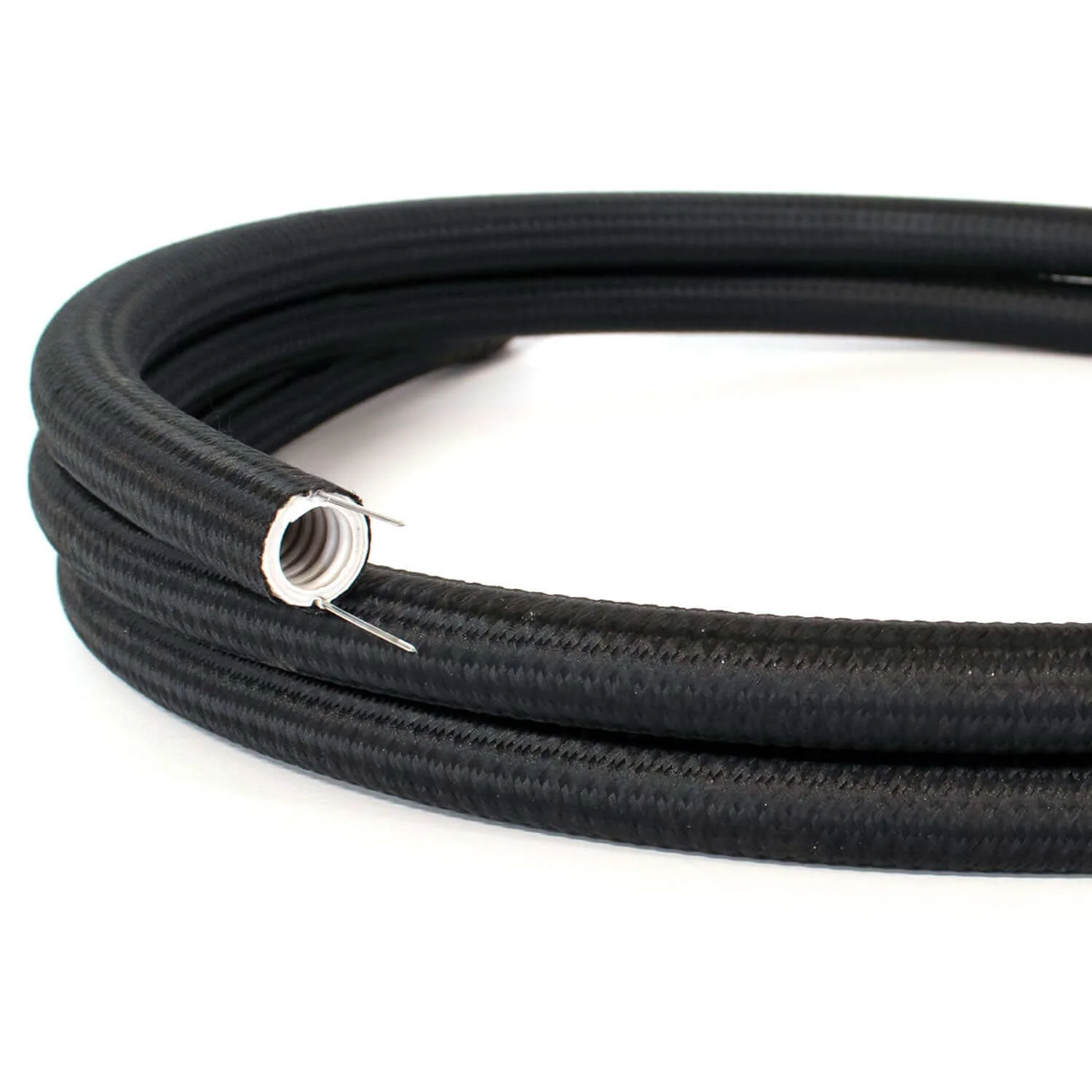 Creative-Tube, 20 mm diameter, Silk-effect RM04 Black fabric cover, moldable raceway
