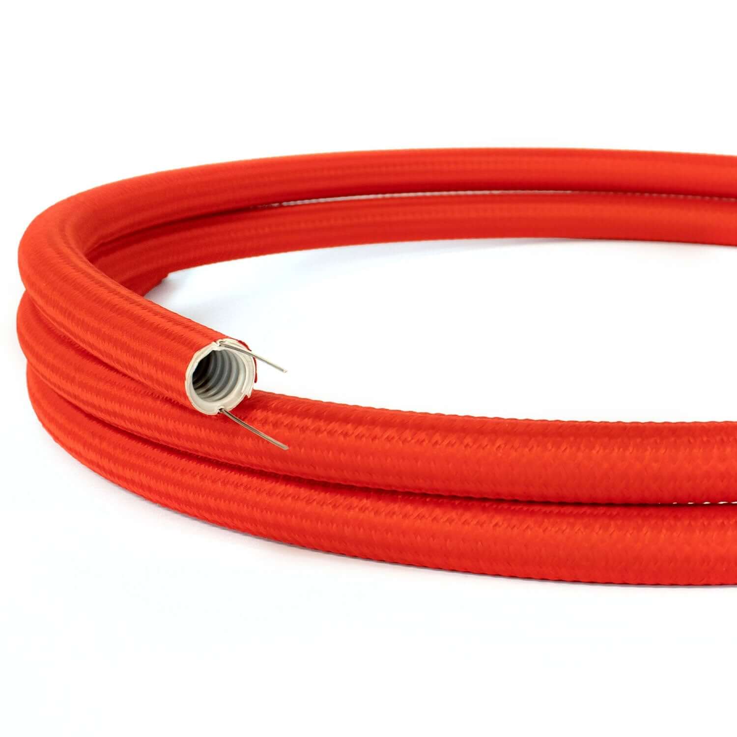 Creative-Tube, 20 mm diameter, fabric-covered with Silk effect RM09 Red, flexible raceway