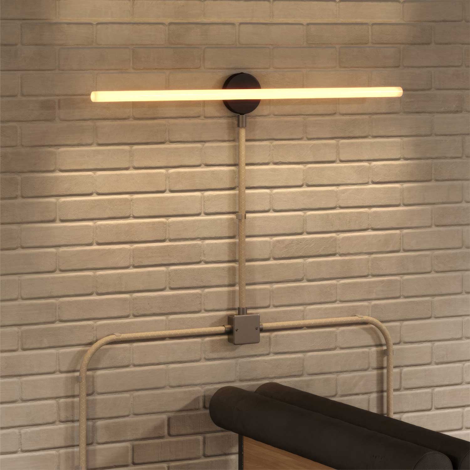 Creative-Tube flexible conduit, Neutral Natural Linen RN01 fabric covering, 20 mm diameter - Image 3