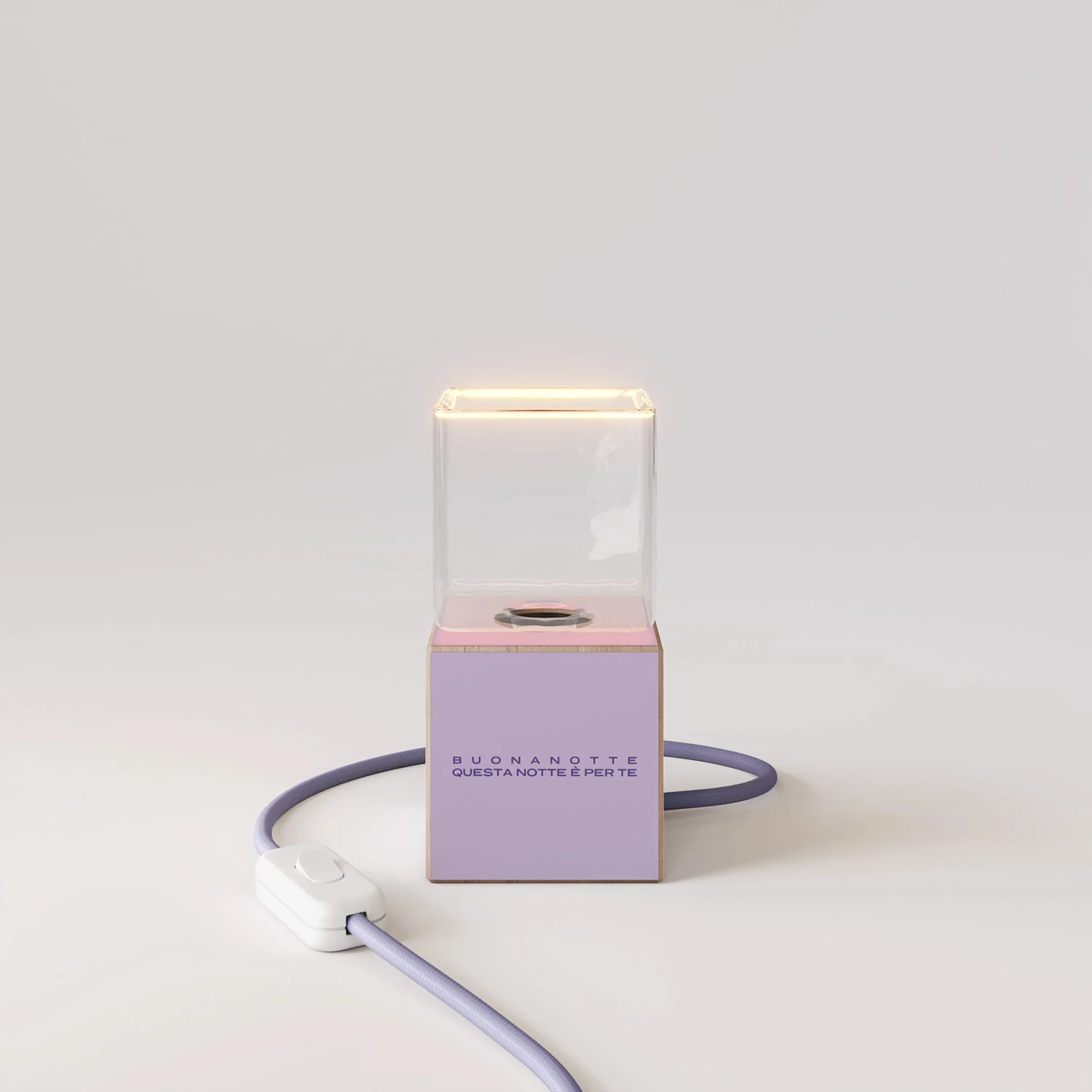 Cubetto table lamp with US plug, "Goodnight little flower" Ghost bulb - Santomanifesto - Image 5