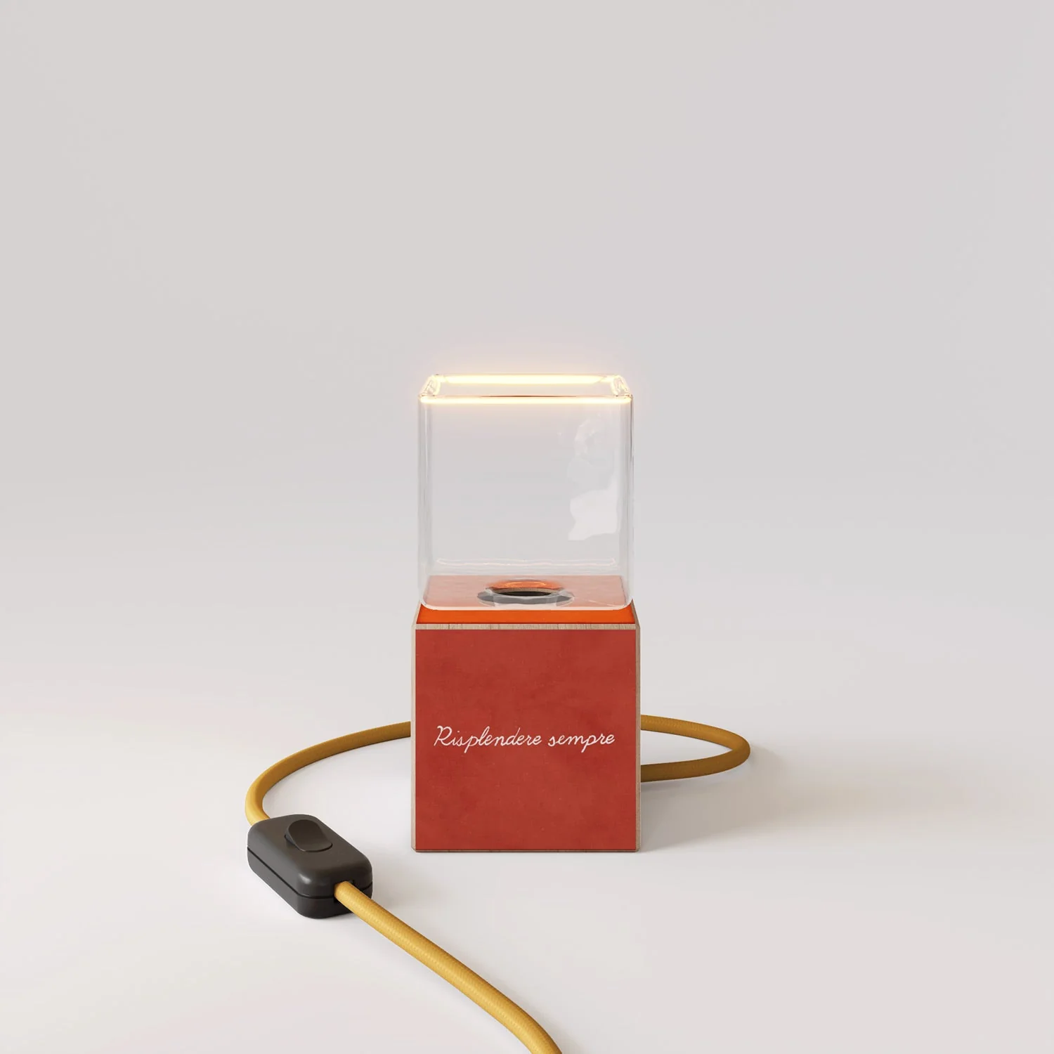 Cubetto table lamp with US plug, "The sun" Ghost bulb - Santomanifesto - Image 5