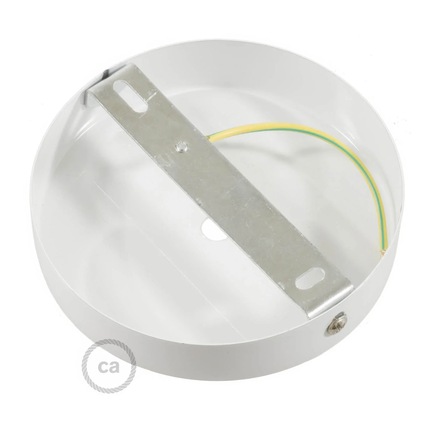 Matte white metal cylindrical ceiling canopy kit with 15 cm strain relief cord - Image 4