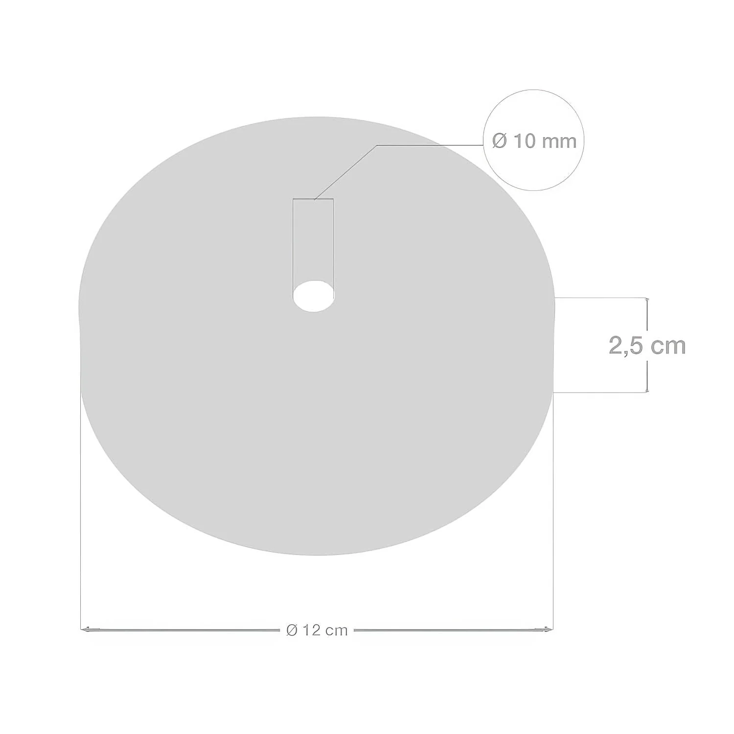 Matte white metal cylindrical ceiling canopy kit with 15 cm strain relief cord - Image 5
