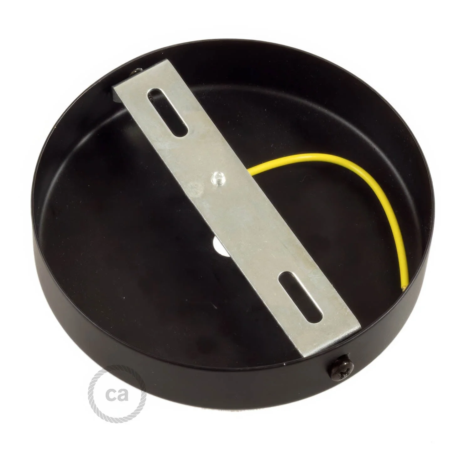 7 cm cylindrical metal ceiling canopy kit with strain relief - Black - Image 4
