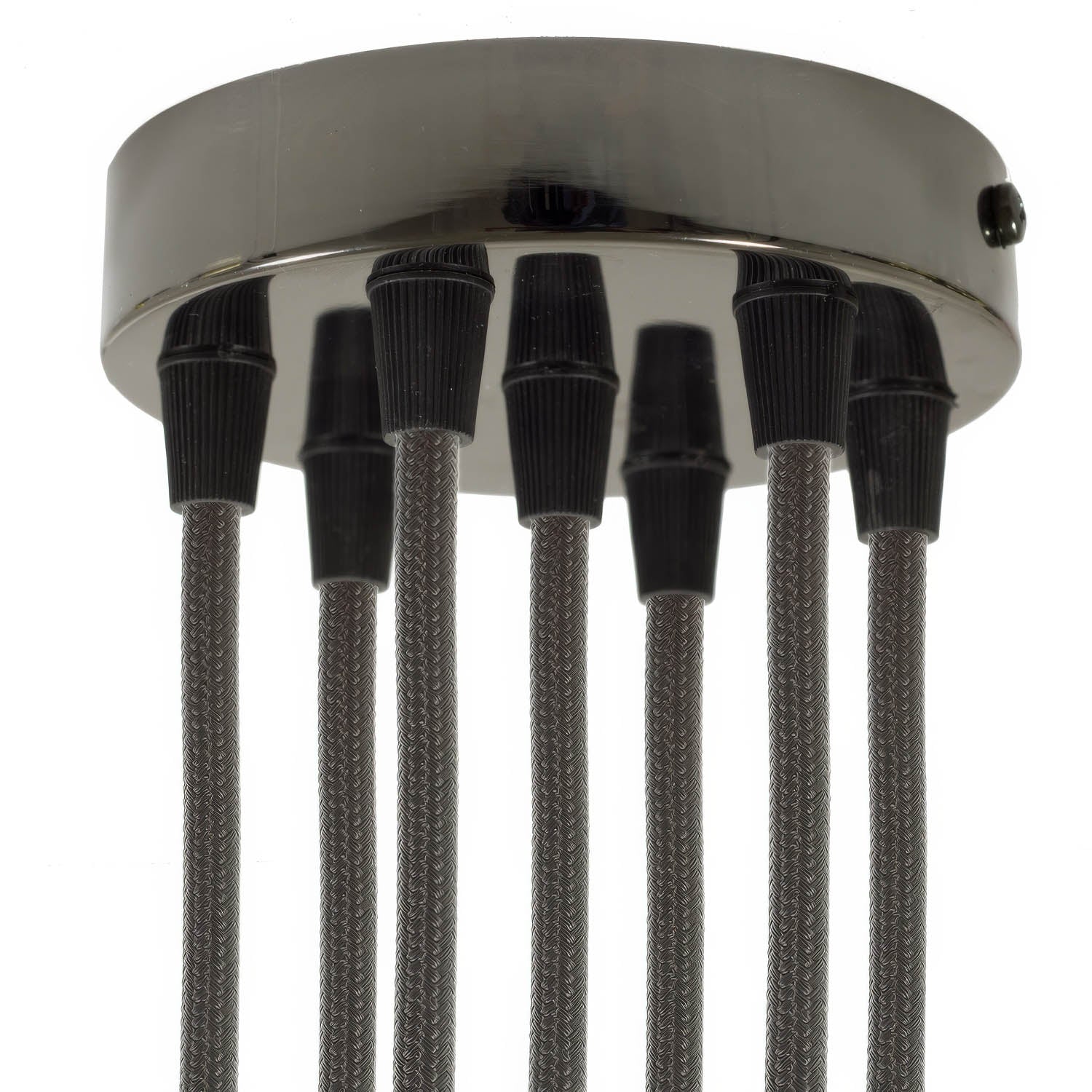 Cylindrical ceiling canopy kit in metal with 7 holes - Black pearl