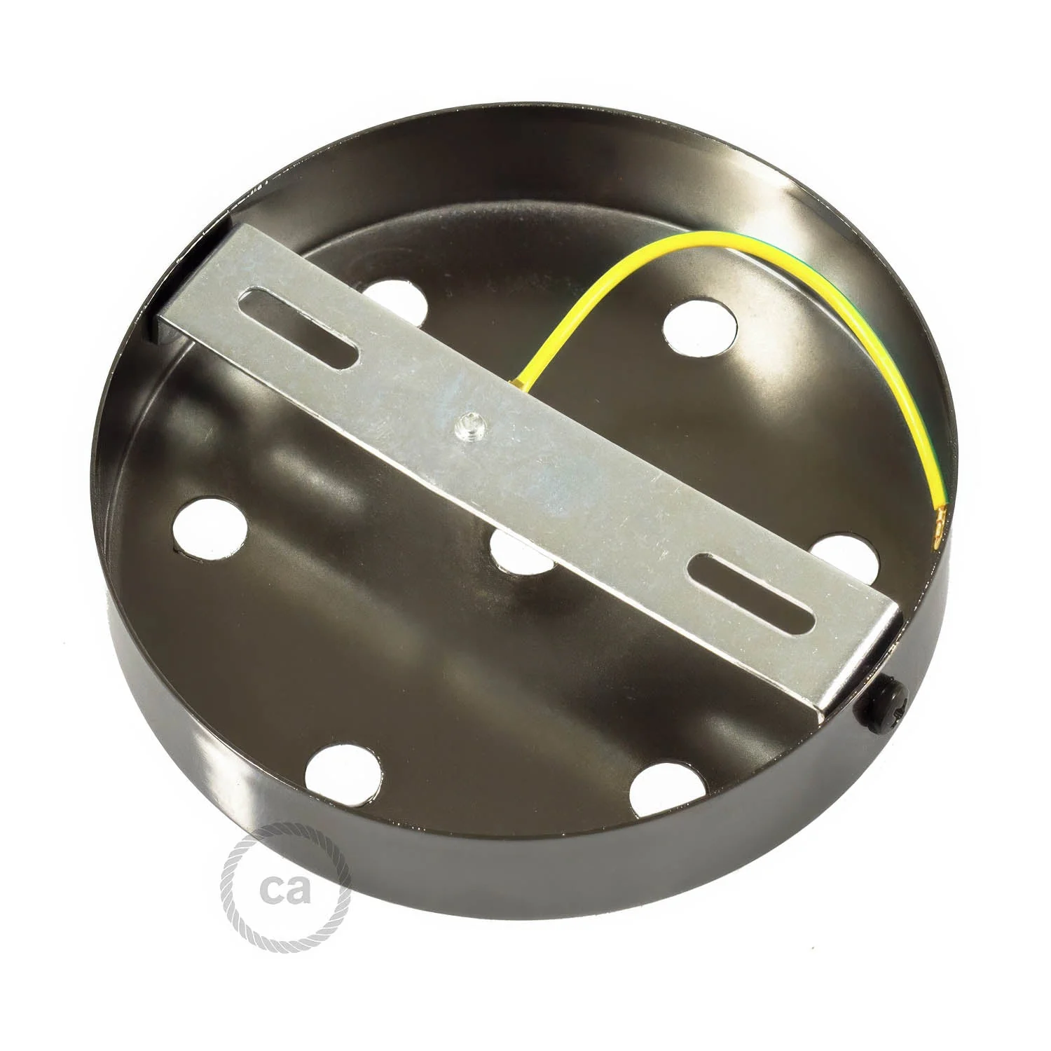 Cylindrical ceiling canopy kit in metal with 7 holes - Black pearl - Image 4