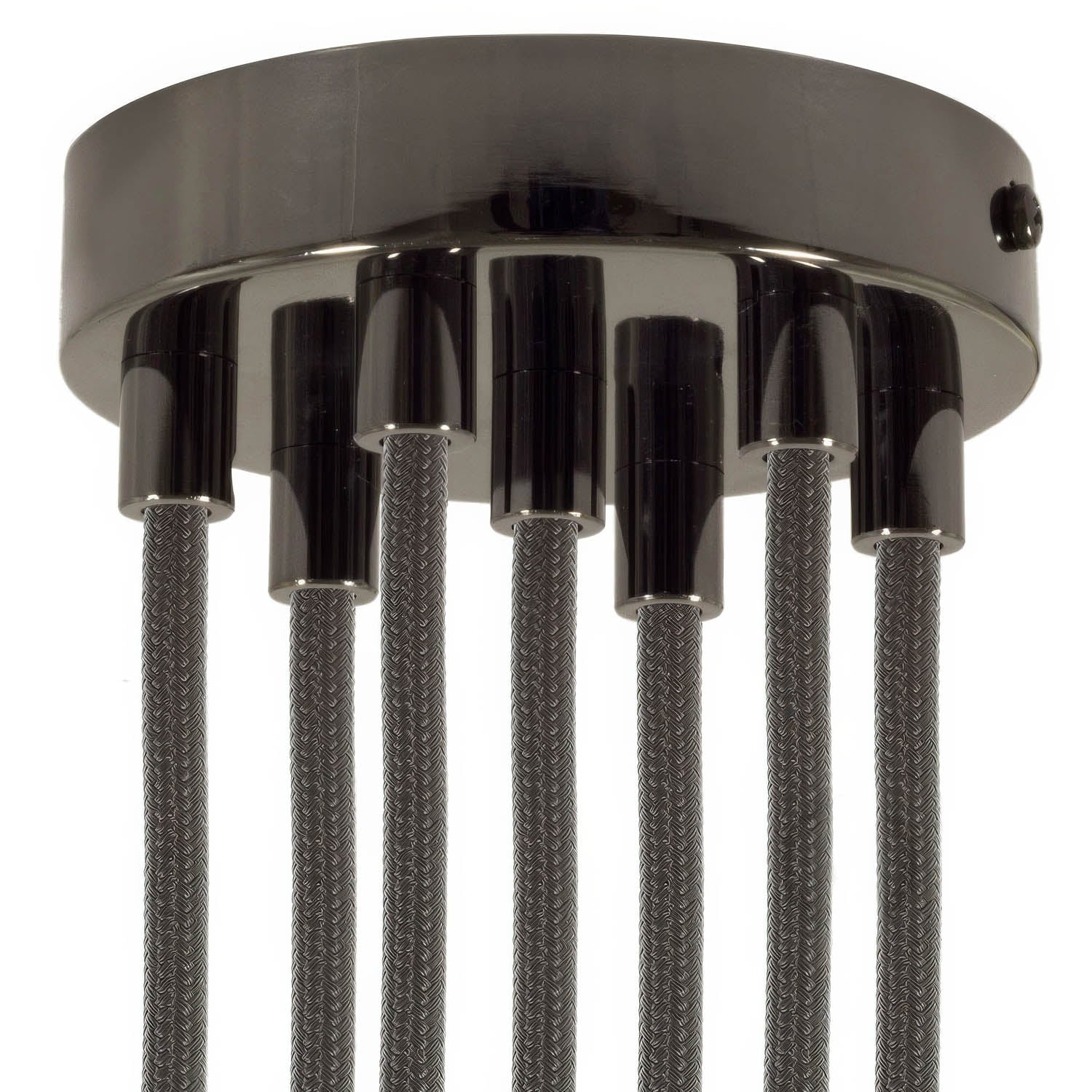 Cylindrical ceiling canopy kit in metal with 7 holes - Black pearl - Image 6