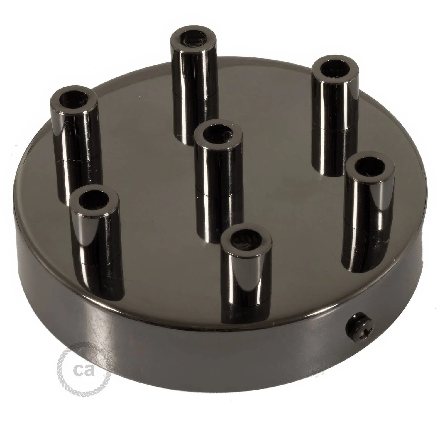 Cylindrical ceiling canopy kit in metal with 7 holes - Black pearl - Image 7