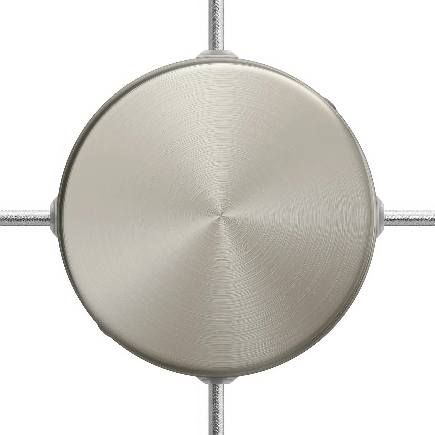 Cylindrical metal ceiling canopy kit with 4 side holes (junction box) - Satin titanium