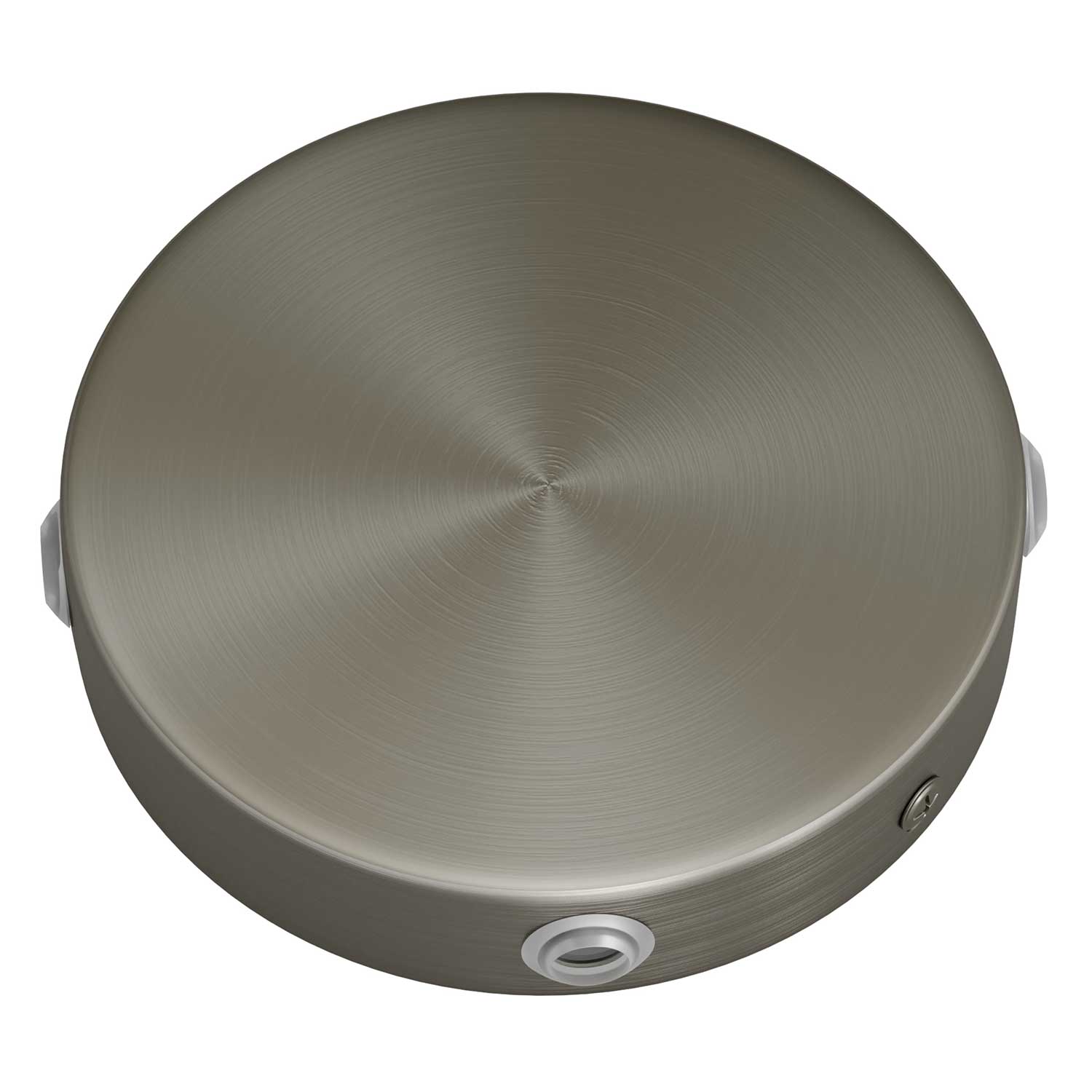 Cylindrical metal ceiling canopy kit with 4 side holes (junction box) - Satin titanium - Image 2