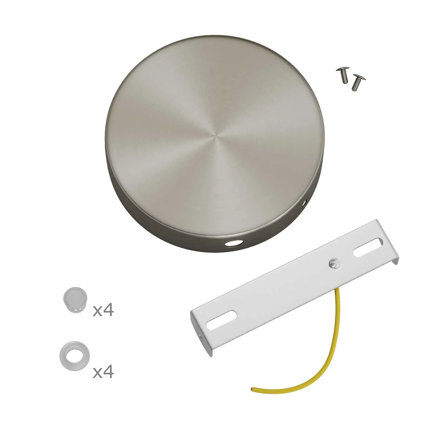 Cylindrical metal ceiling canopy kit with 4 side holes (junction box) - Satin titanium - Image 3
