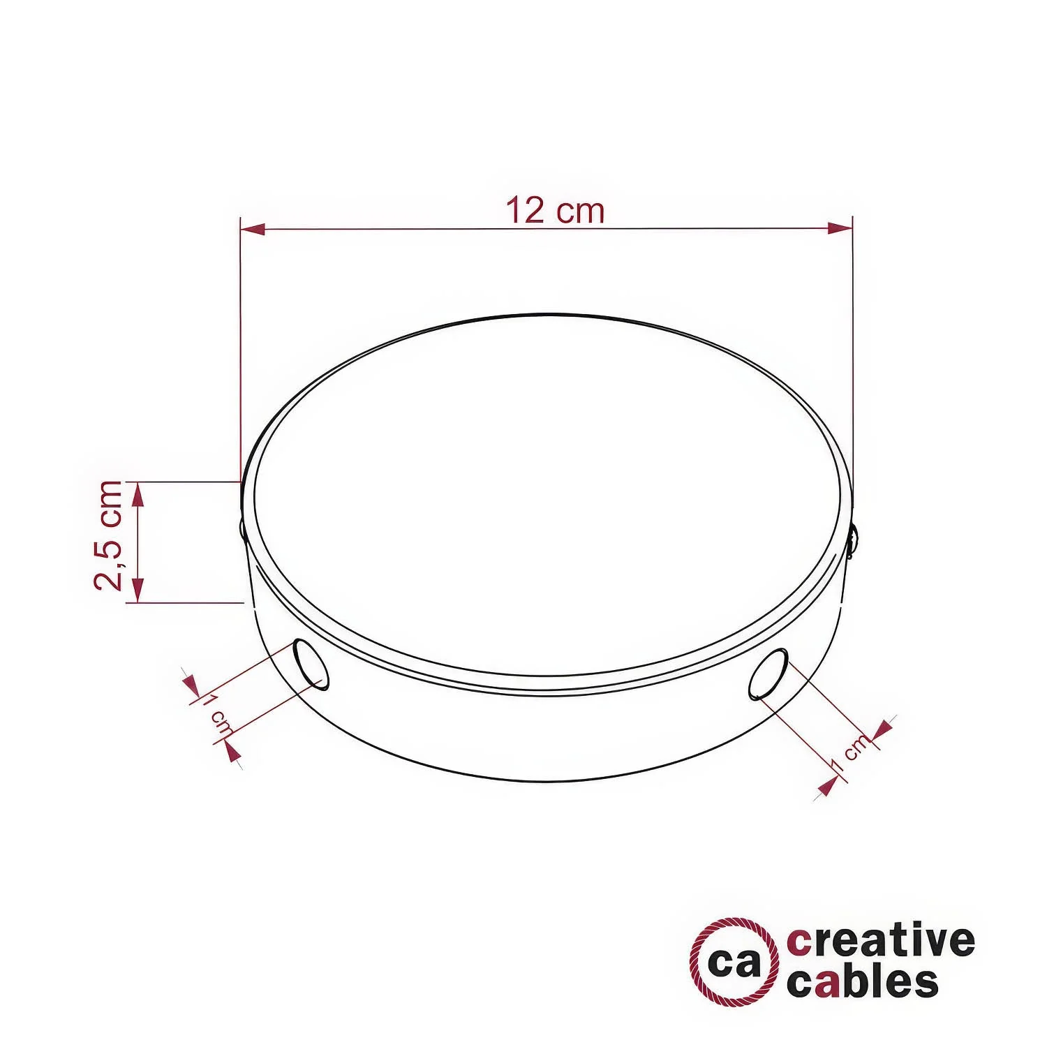 Cylindrical metal ceiling canopy kit with 4 side holes (junction box) - Satin titanium - Image 5