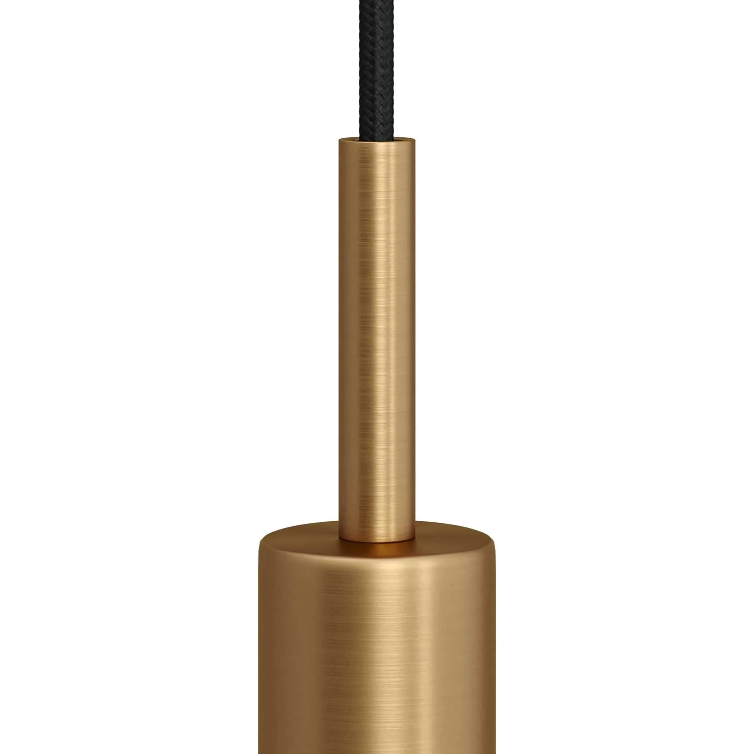 Cylindrical metal strain relief, 7 cm long, complete with stem, nut, and washer - Satin bronze - Image 2