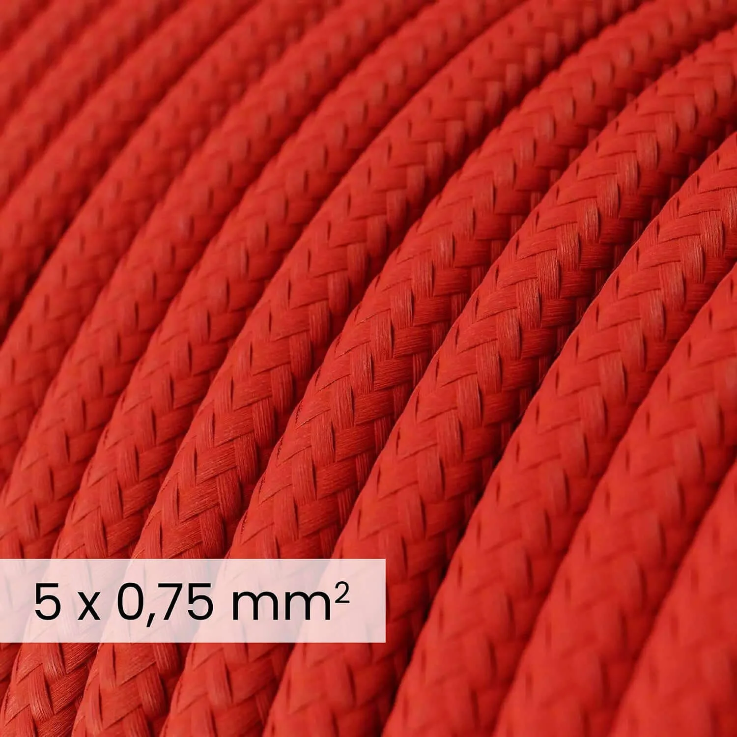DALI 5x0.75 mm² fire red textile electric cord - Flexible cord for lighting and home automation RM09 - Image 2