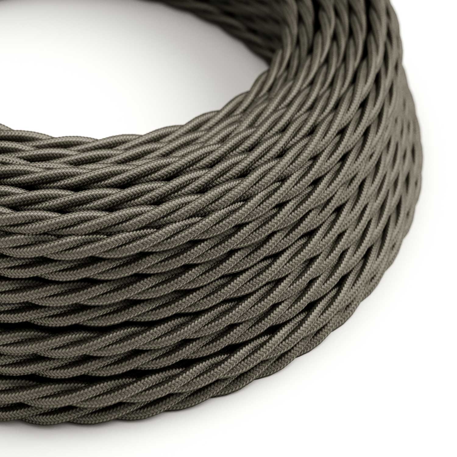 Dark Gray rayon-covered twisted electrical cable - TM26