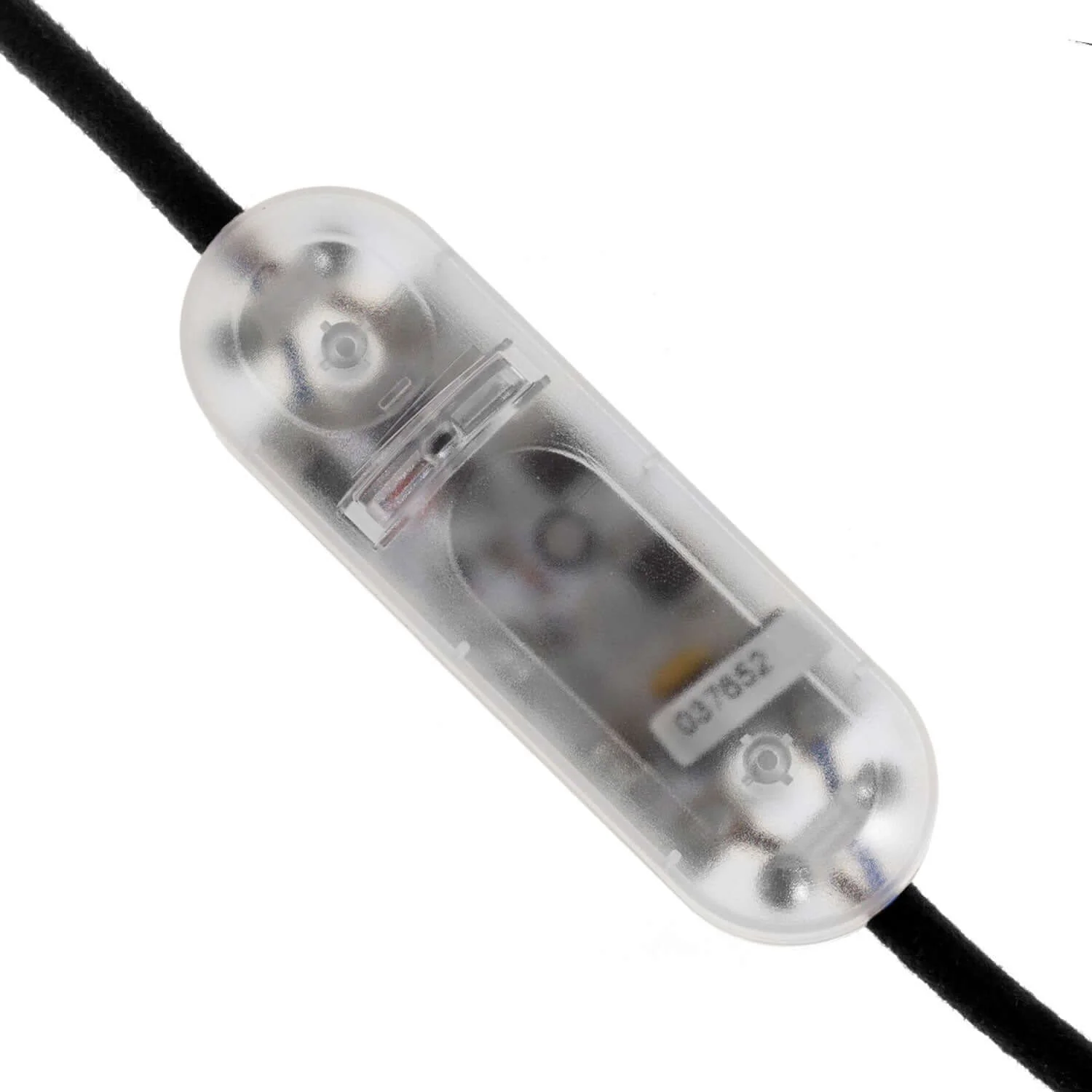 Dimmer for LED and traditional light bulbs, in-line push button - Transparent
