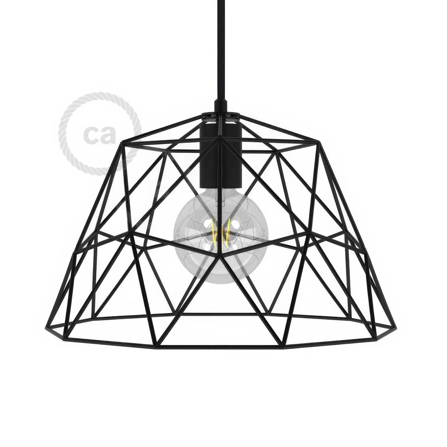 Dome XL open cage metal lampshade with E26 socket - Black