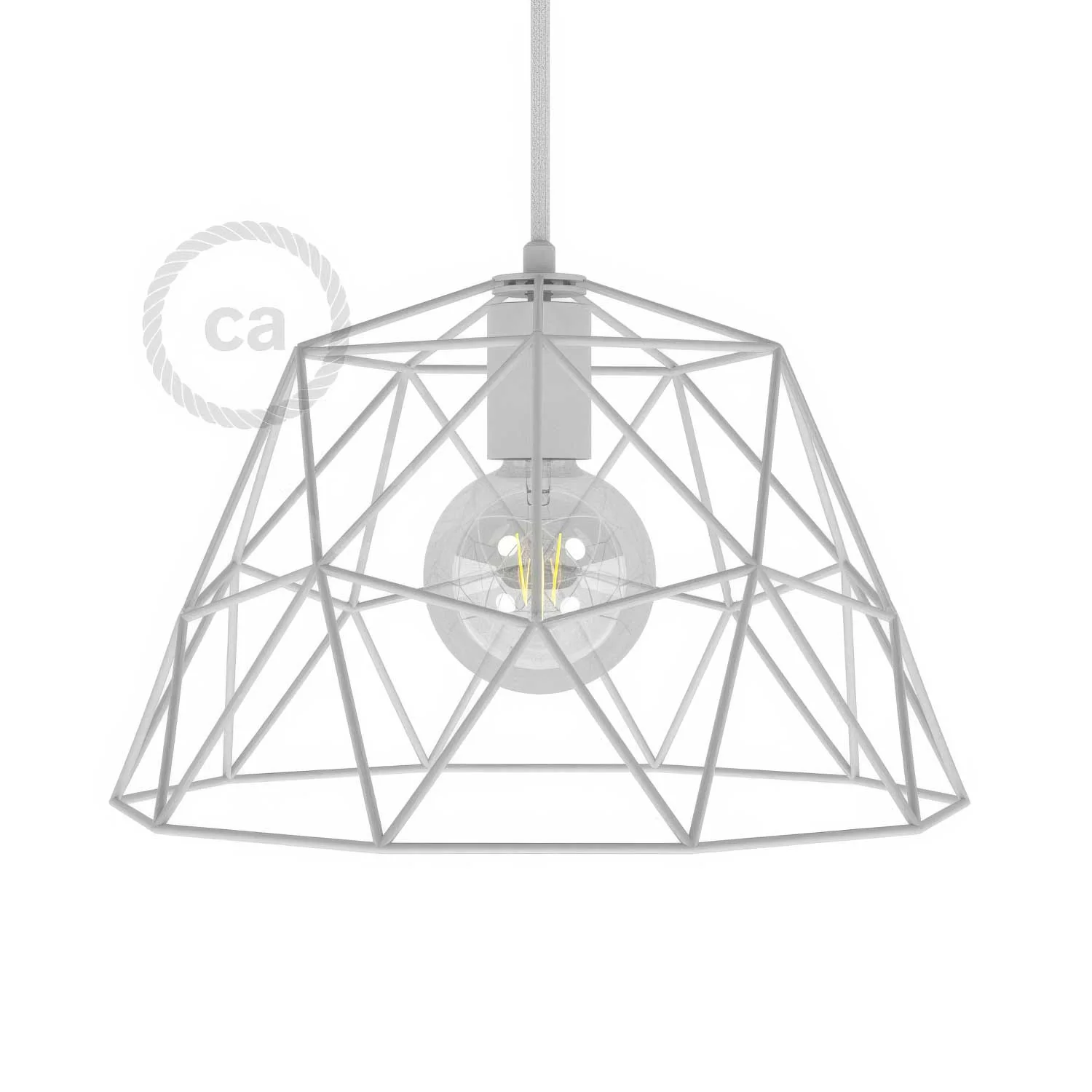 Dome XL open cage metal lampshade with E26 socket - White