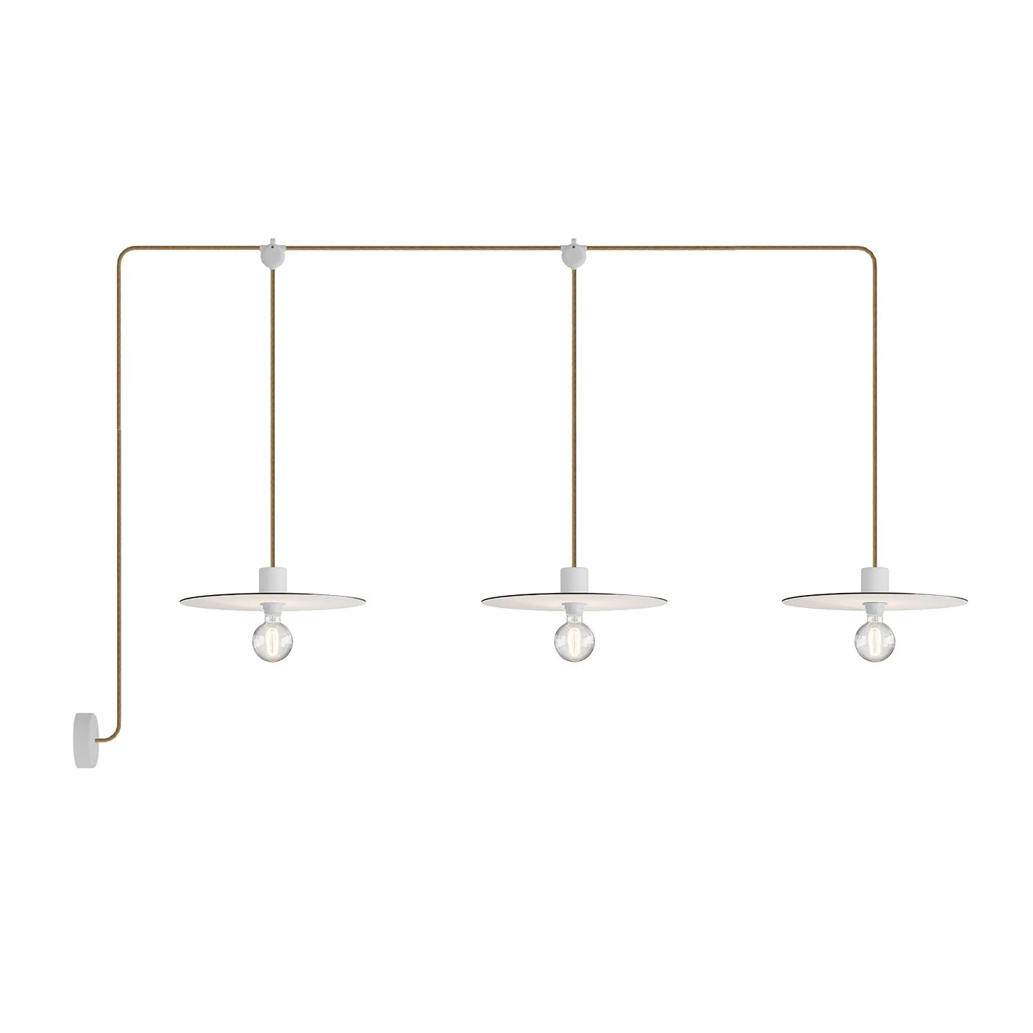 E-Snake Modulair Outdoor lamp IP65 with 3 lights, ceiling canopy and lampshades - White
