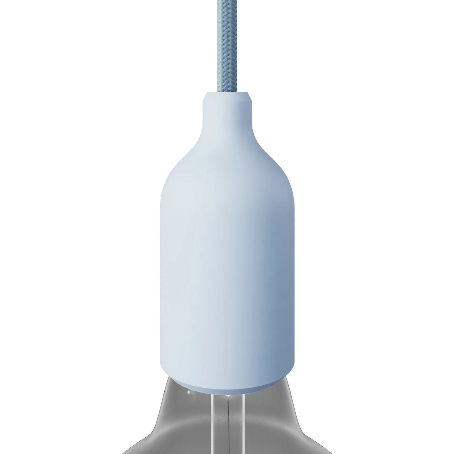 E27 socket kit in silicone with hidden strain relief - Sugar paper blue