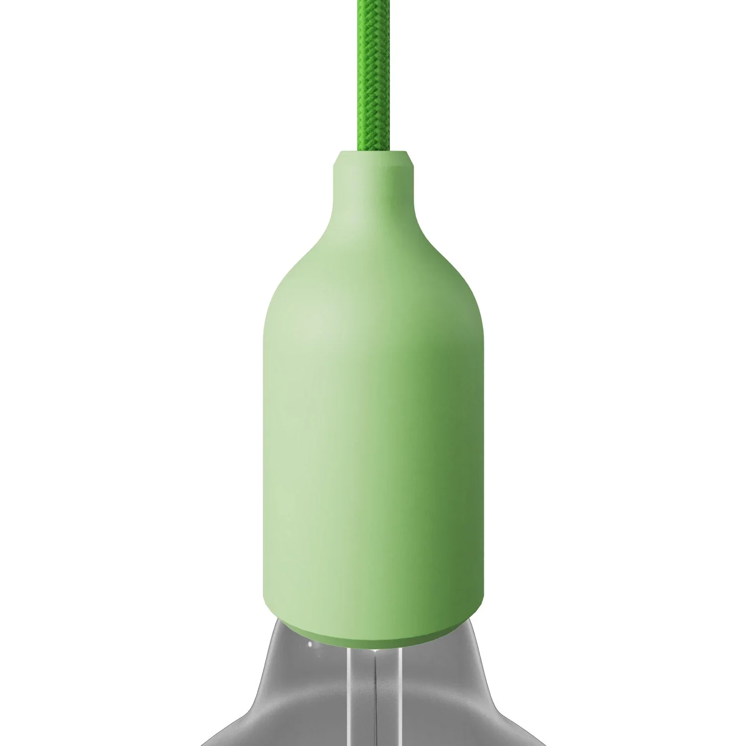 E27 socket kit in silicone with hidden strain relief - Meadow Green