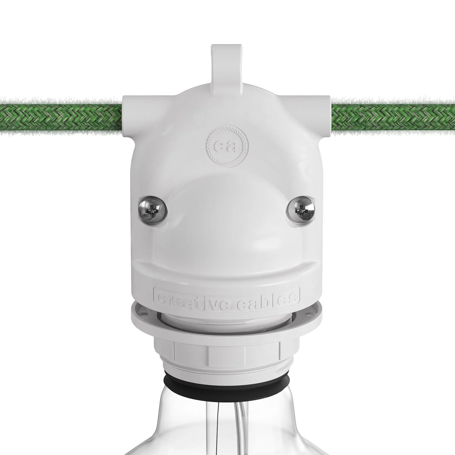 Eiva-2 - Outdoor socket with dual outlet IP65 E27 fitting for Modulair system - White