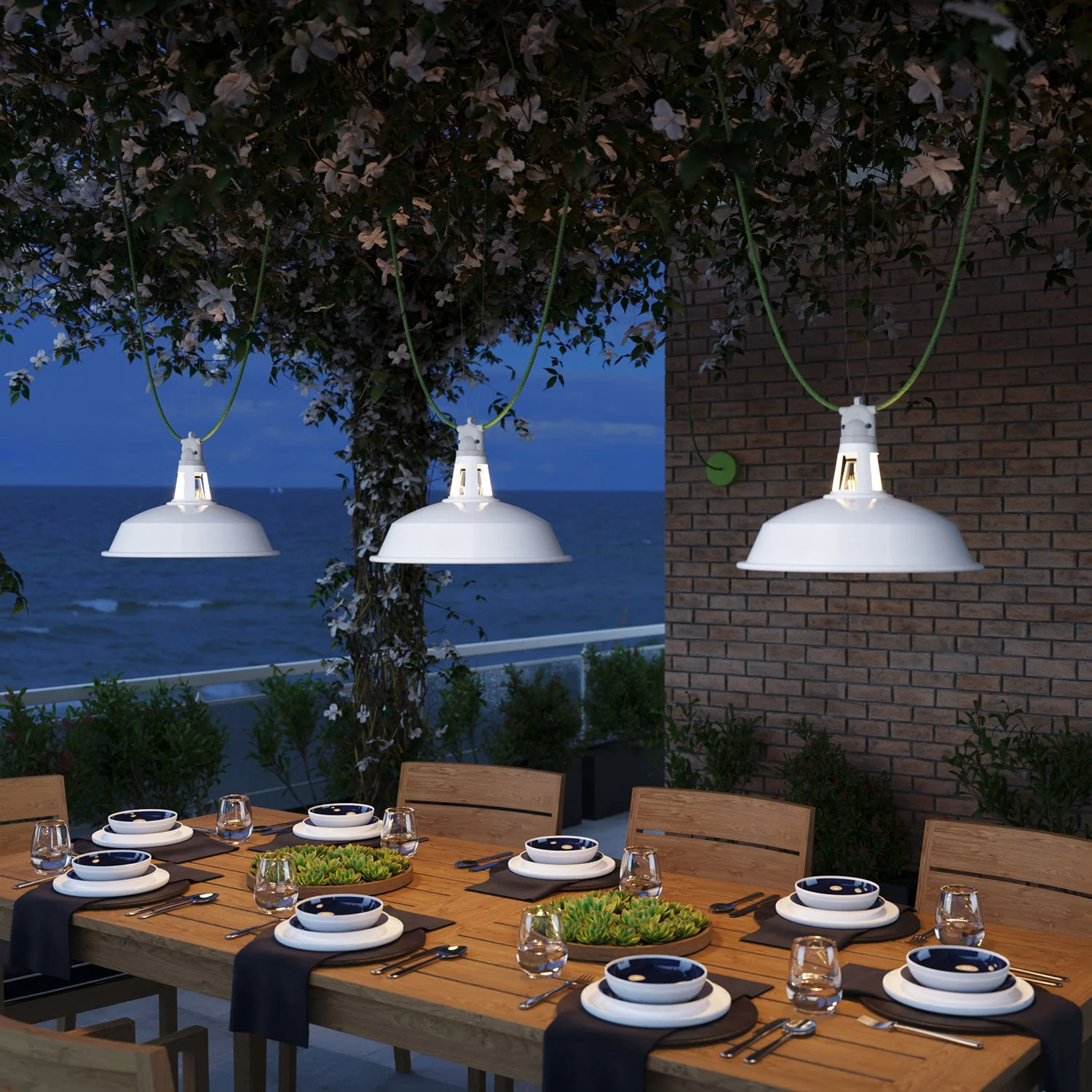 Eiva-2 - Outdoor socket with dual outlet IP65 E27 fitting for Modulair system - White - Image 3