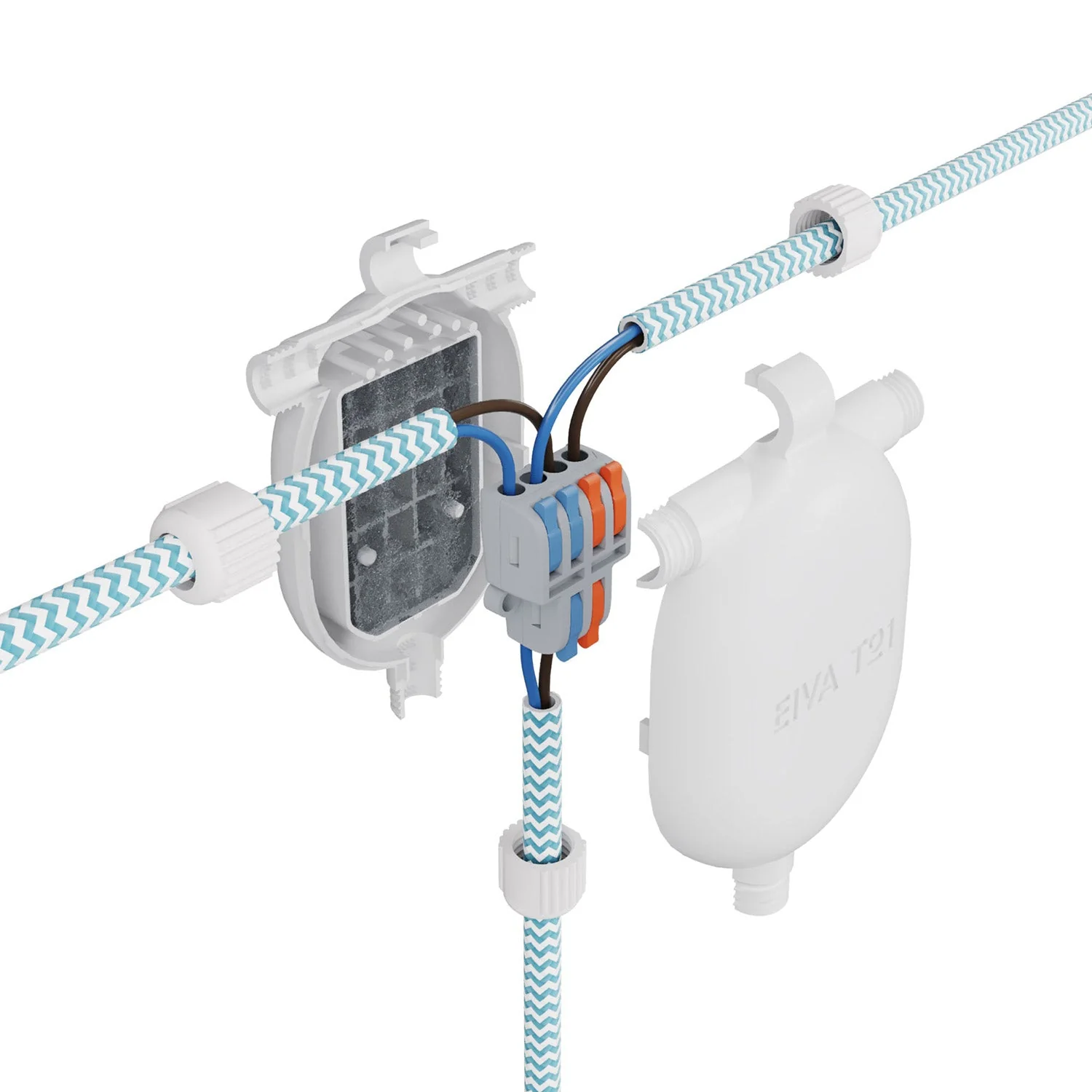 EIVA-3 3-way connector IP65 for outdoor - Modulair System - White - Image 6