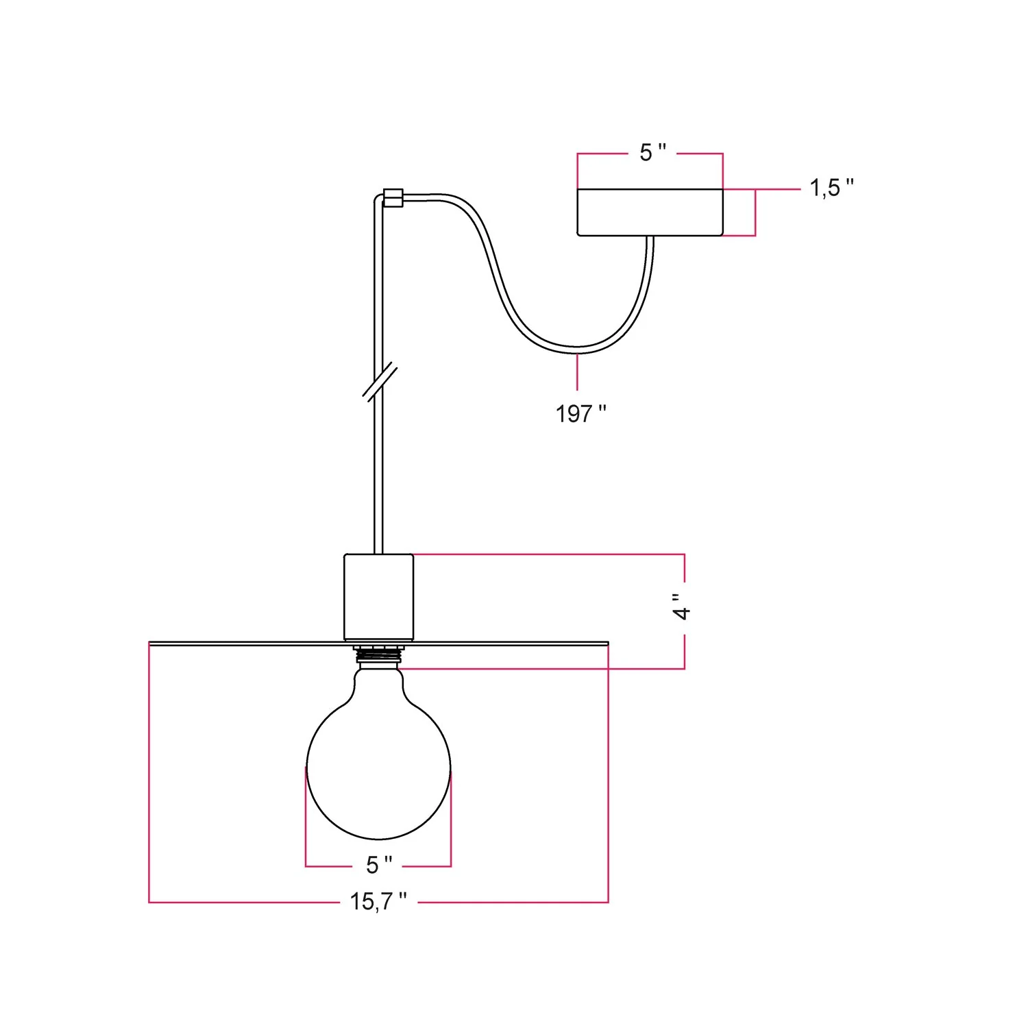 EIVA ELEGANT Pendant light with fabric cable, Ellepì lampshade, canopy and socket for wet locations - White - Image 4