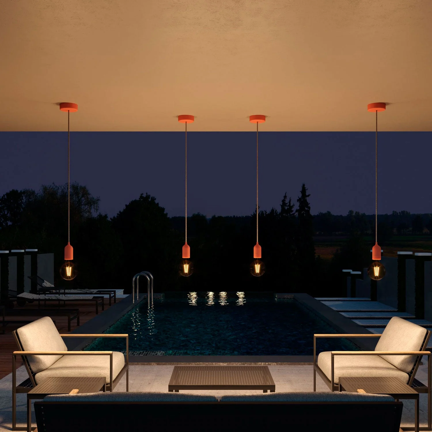EIVA Soft Touch Silicone Ceiling Canopy Kit for Outdoor IP65 - Modulair System - Salmon - Image 2