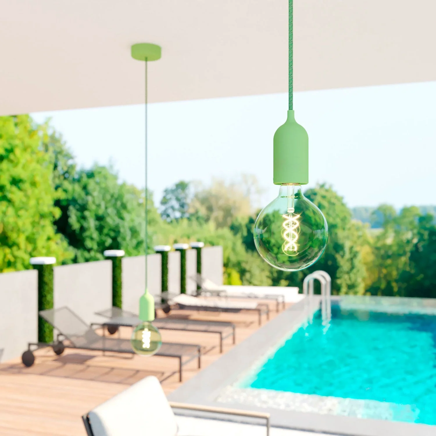 EIVA PASTEL, E26 silicone socket kit - suitable for wet locations - Soft green - Image 2
