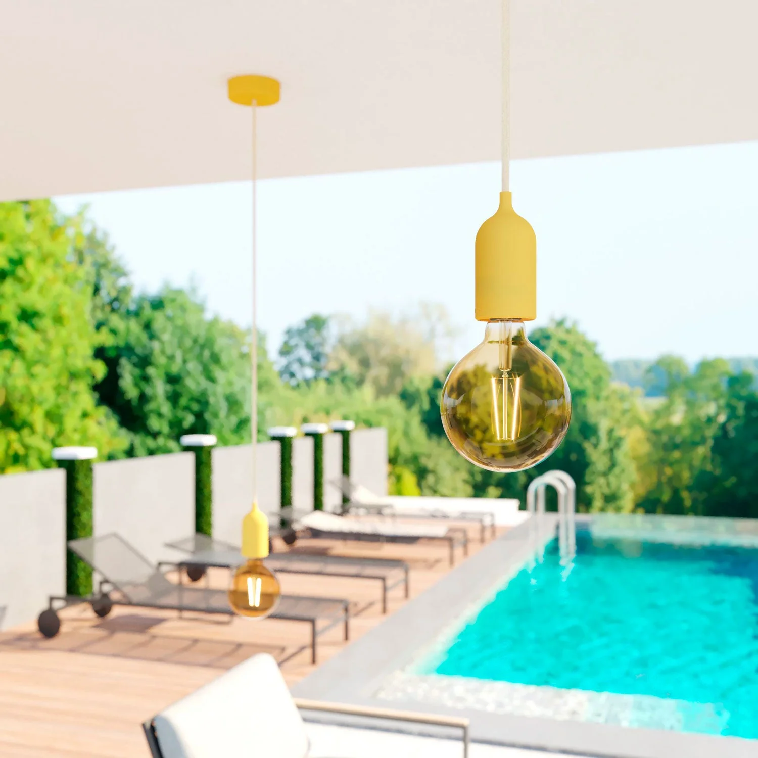 EIVA PASTEL, E26 silicone socket kit - suitable for wet locations - Mustard yellow - Image 2
