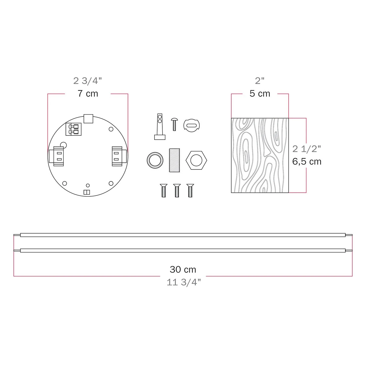 Electronic kit for 5V USB-C battery-powered lamps with E27 socket in wood - Neutral - Image 6