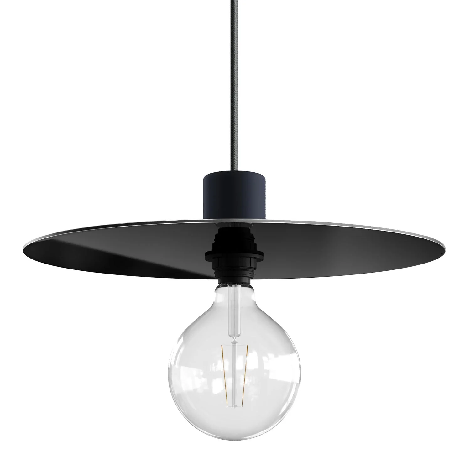 Oversized Ellepì plate in Dibond for outdoor pendant lamps, diameter 40 cm - Made in Italy - Black