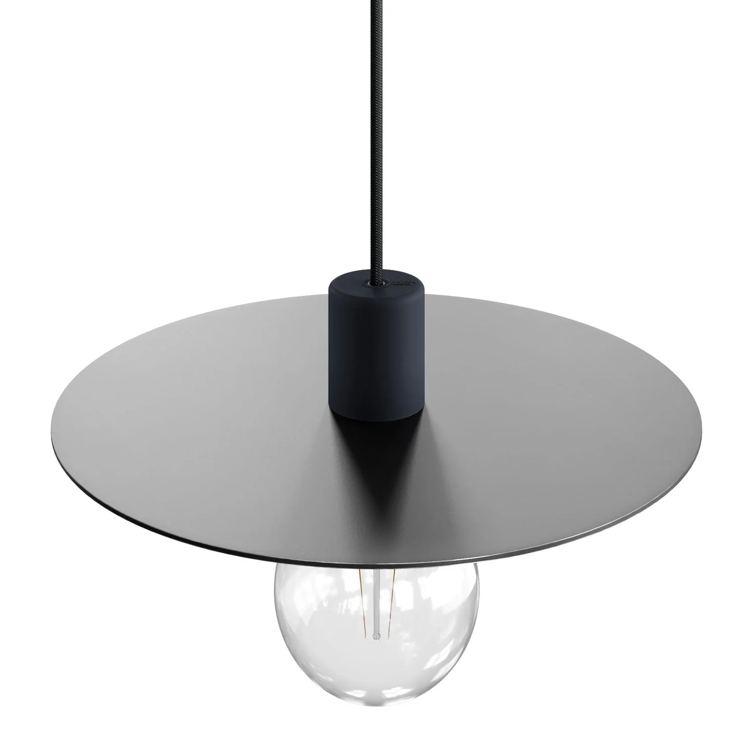 Oversized Ellepì plate in Dibond for outdoor pendant lamps, diameter 40 cm - Made in Italy - Black - Image 2