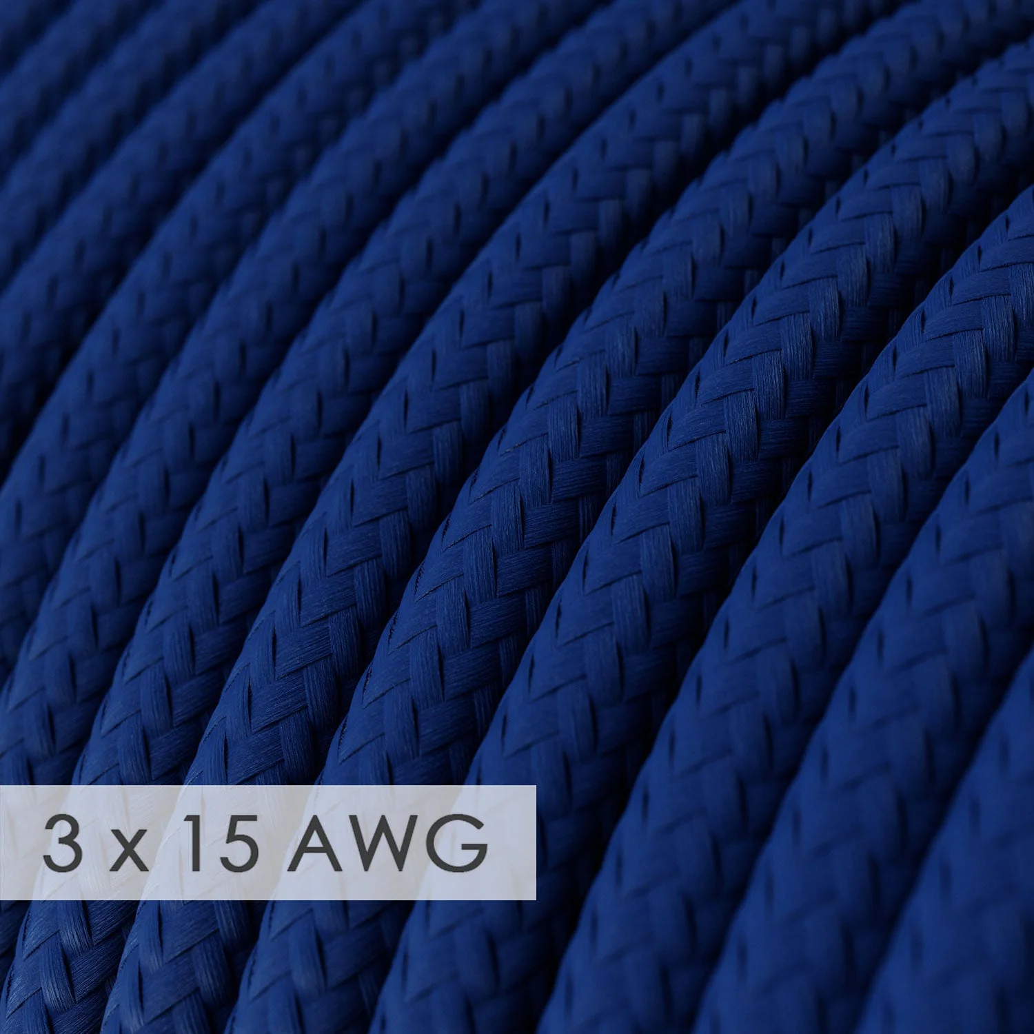 Extension cord - Round Blue Rayon RM12 - 15/3 AWG - Image 2