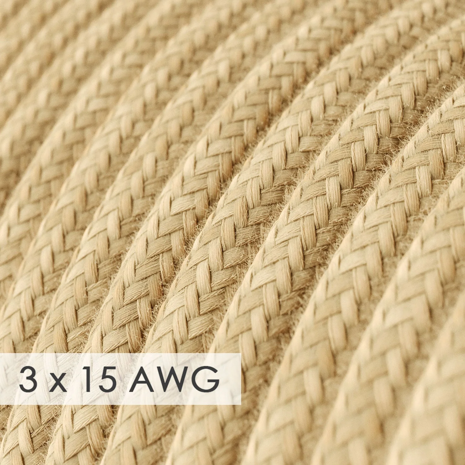 Extension Cord - Round Jute RN06 - 15/3 AWG - Image 2