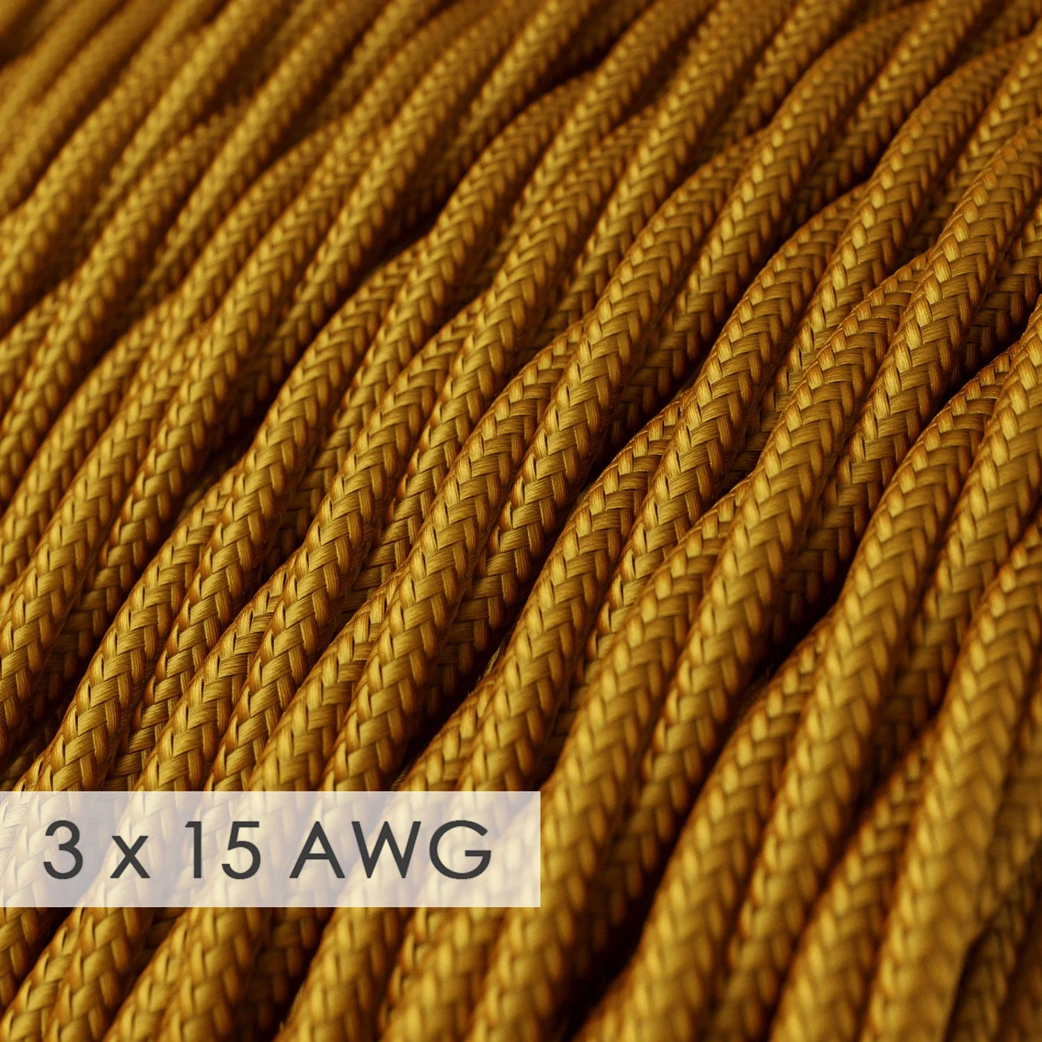 Extension Cord - Twisted Gold Rayon TM05 - 15/3 AWG - Image 2